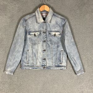 Carbon2Cobalt Kern Trucker Jacket Womens Small S Light‎ Indigo Denim Button $129